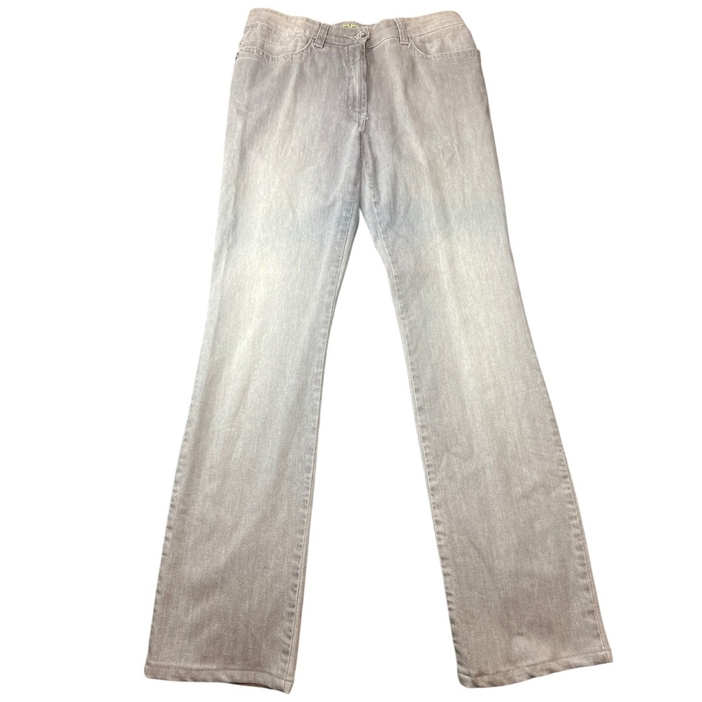 Basler Women's Grey Wash Bootcut‎ Jeans Embellished Butterfly Pockets Size 36
